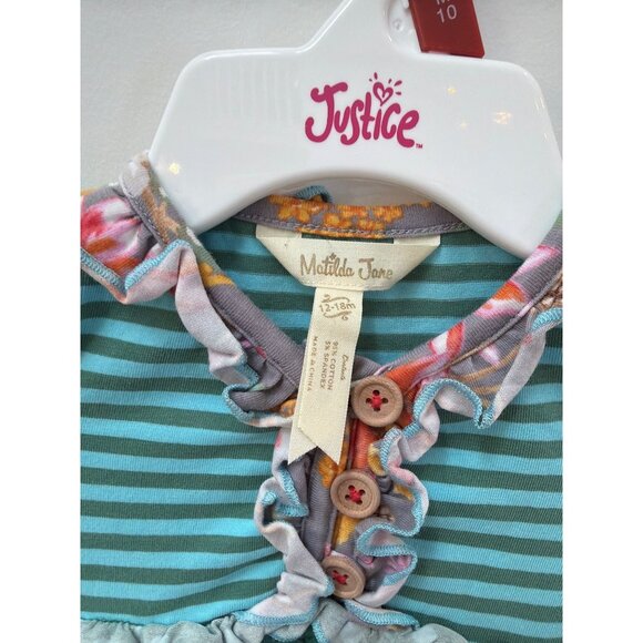 Matilda Jane Once Upon A Time Quizzical Striped/Floral Tunic Baby Girl Long Slee - Picture 2 of 4